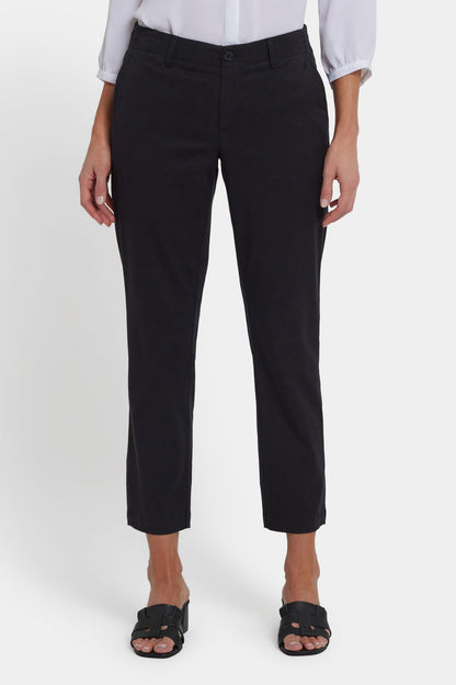 Easy-Fit Ankle Trouser Pants - Black