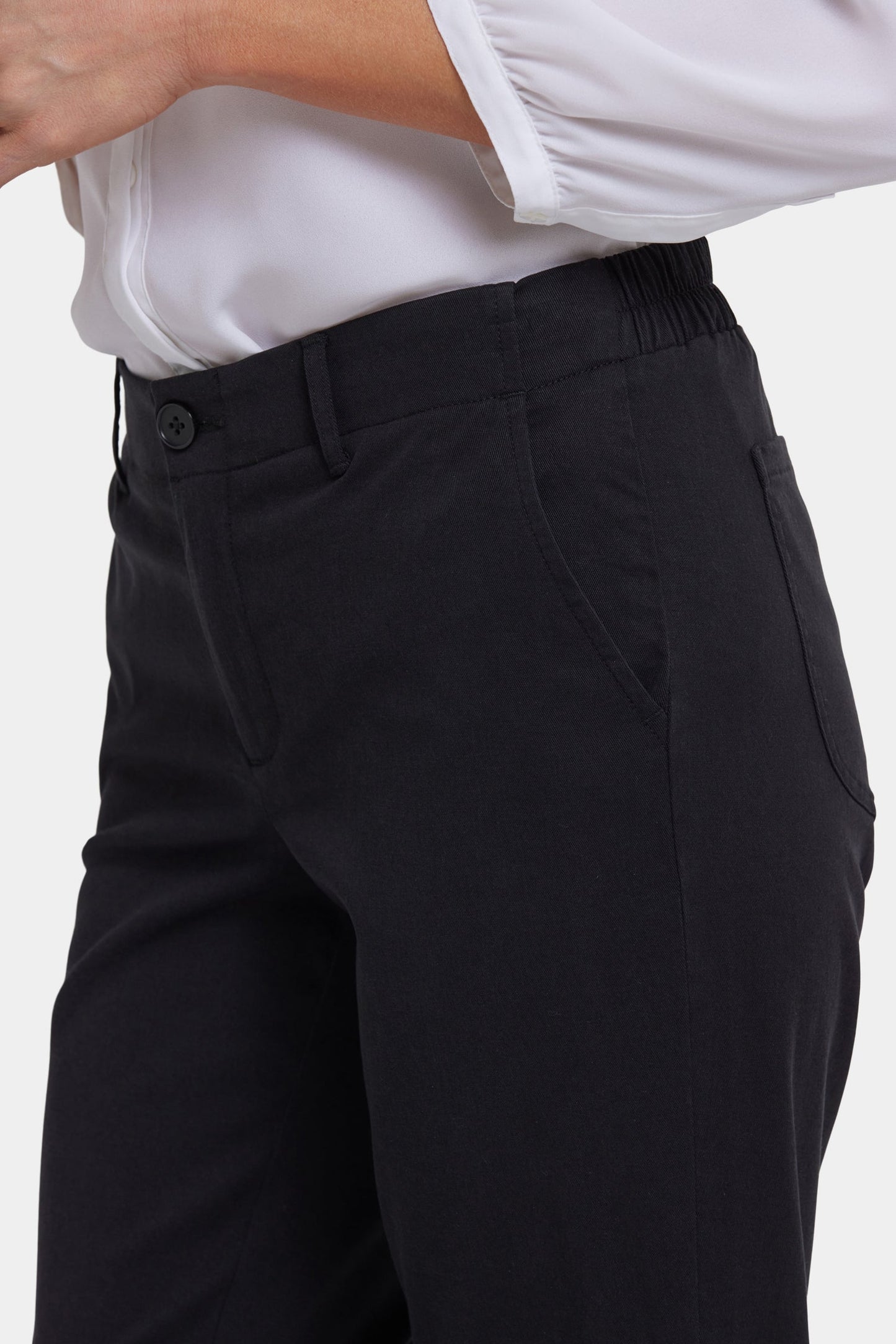 Easy-Fit Ankle Trouser Pants - Black