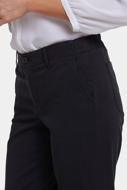 Easy-Fit Ankle Trouser Pants - Black