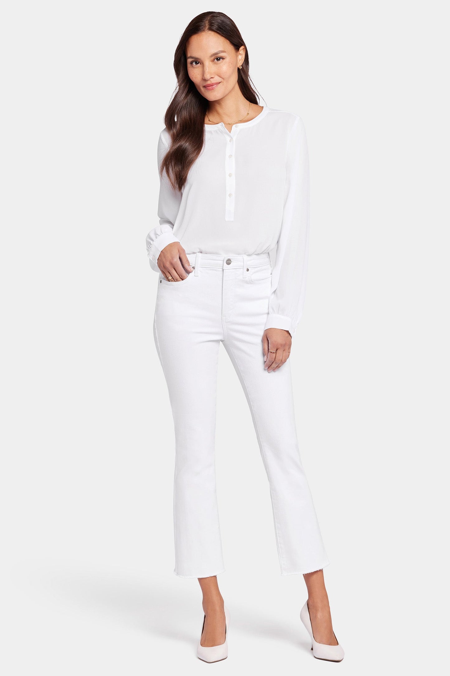 Billie Mini Bootcut Ankle Jeans - Optic White