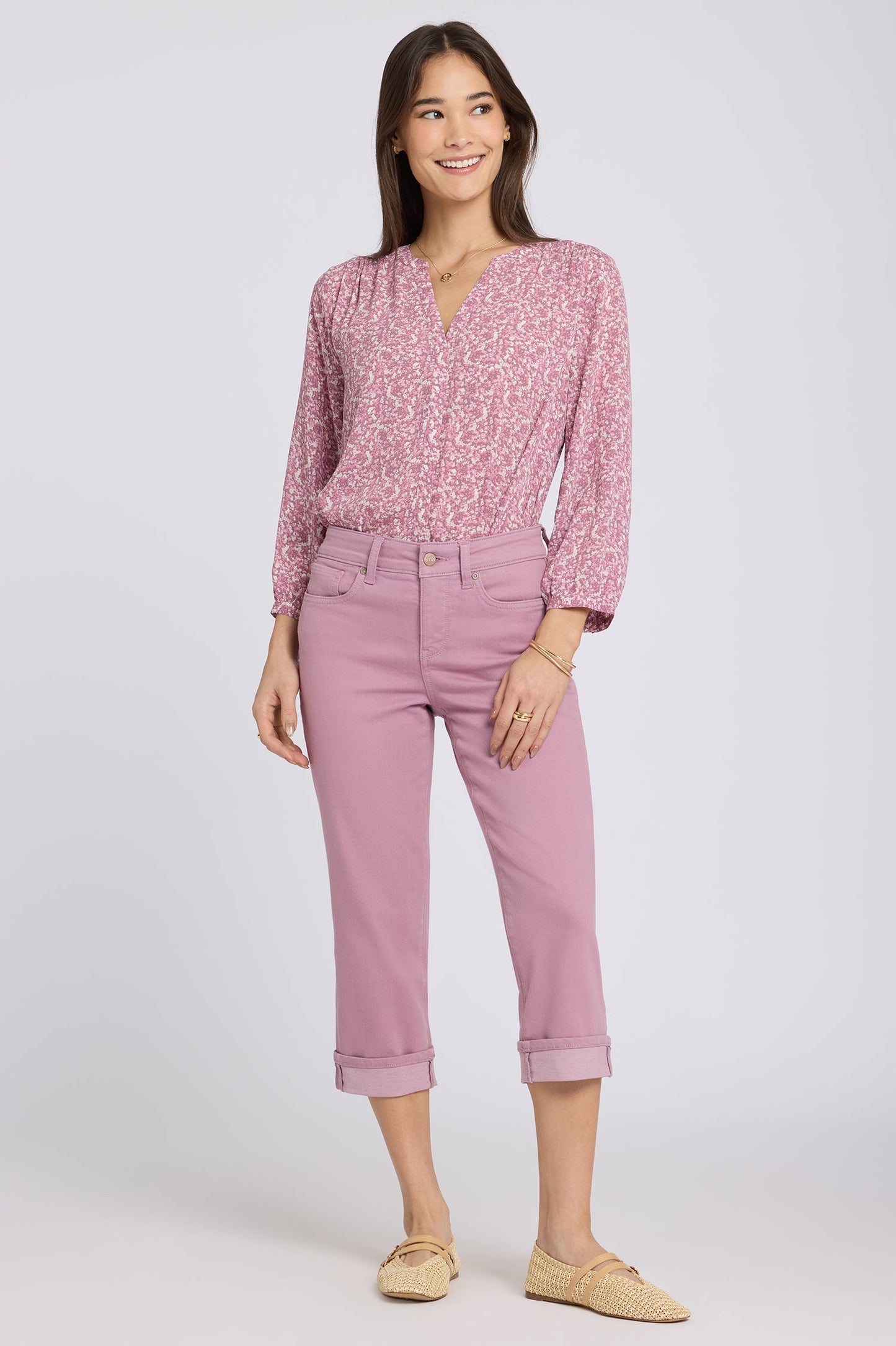 Marilyn Straight Crop Jeans - Dusky Daisy