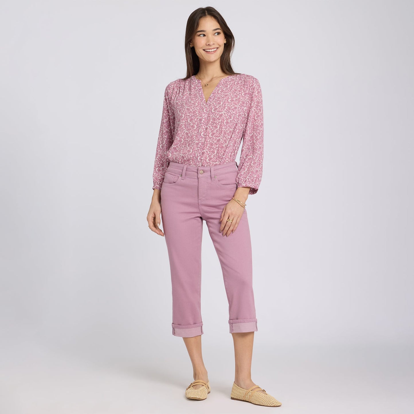 Marilyn Straight Crop Jeans - Dusky Daisy