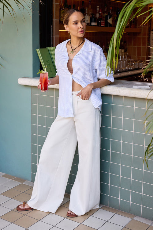 Nova Super Wide Leg Jeans - Vintage White