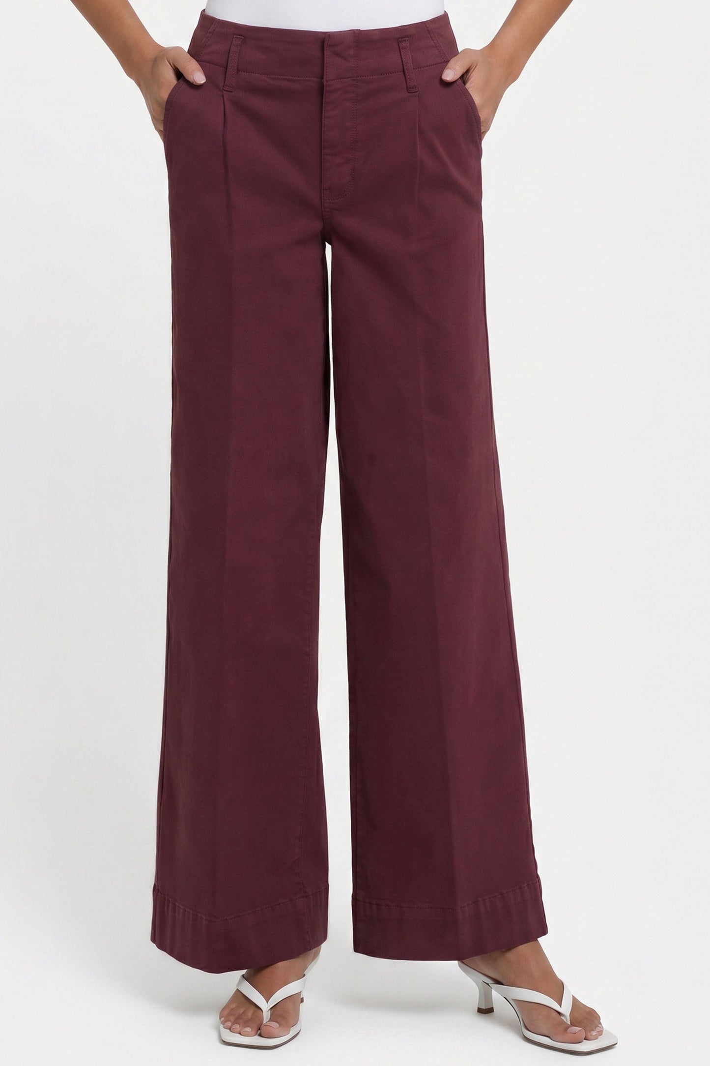 Mona Wide Leg Trouser Jeans - Sienna Red