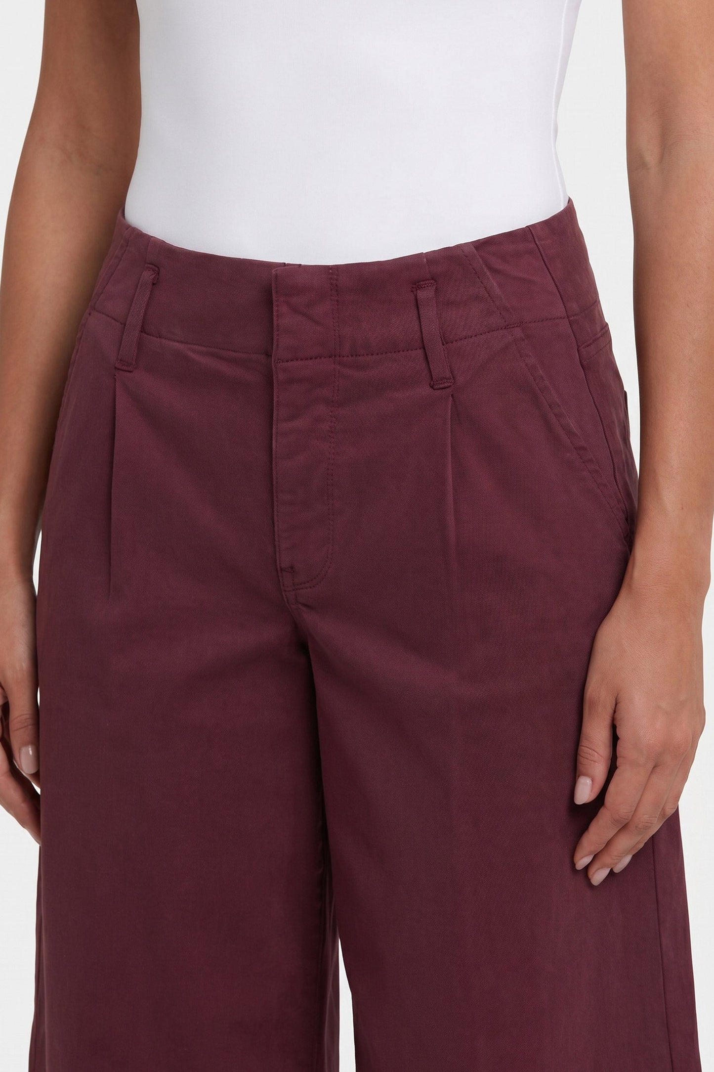 Mona Wide Leg Trouser Jeans - Sienna Red