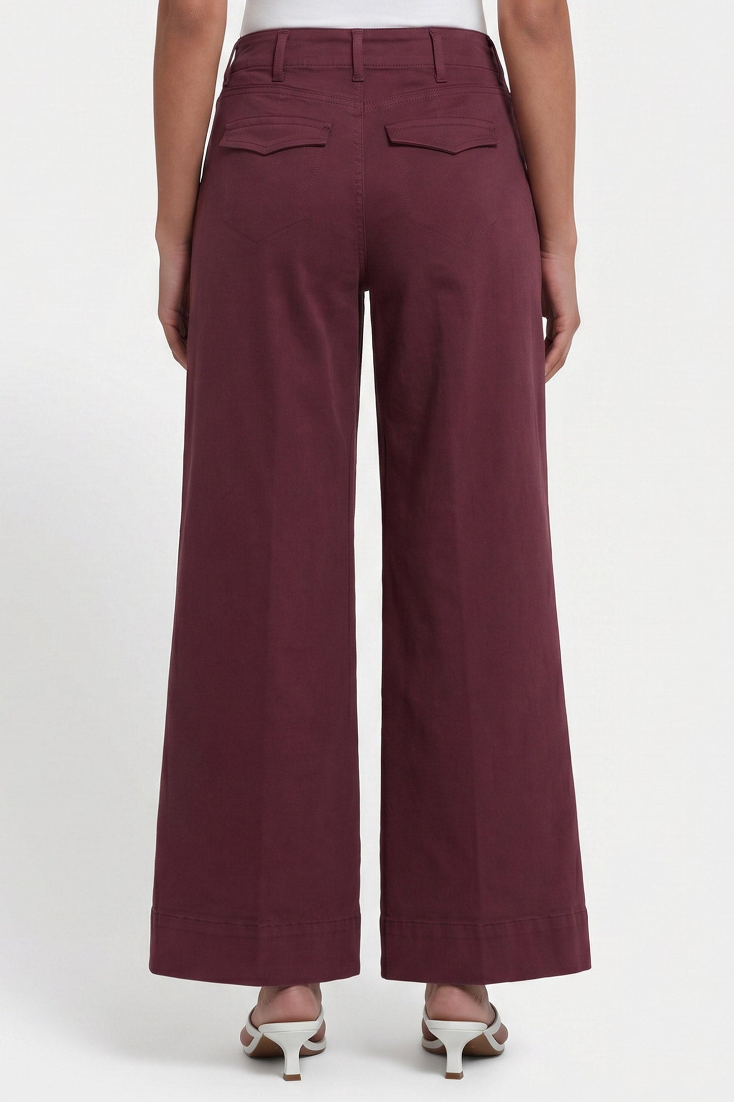 Mona Wide Leg Trouser Jeans - Sienna Red