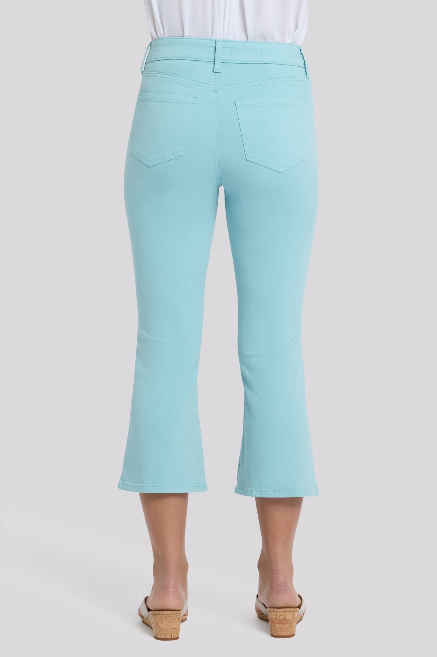 Monica Kick Flare Crop Jeans - Aqua Haze