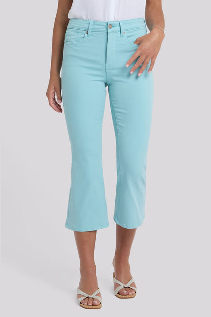 Monica Kick Flare Crop Jeans - Aqua Haze