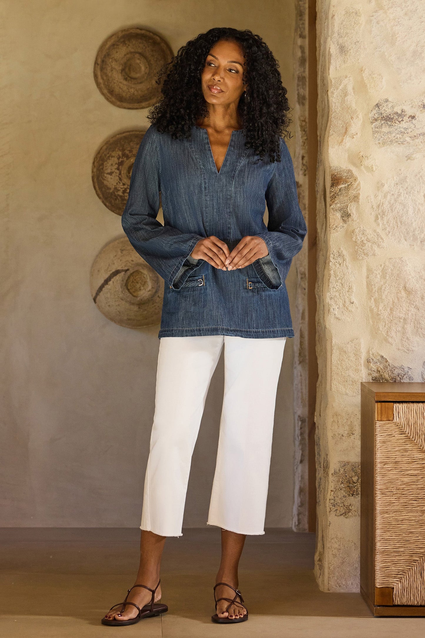 Coco Relaxed Wide Leg Crop Jeans - Optic White