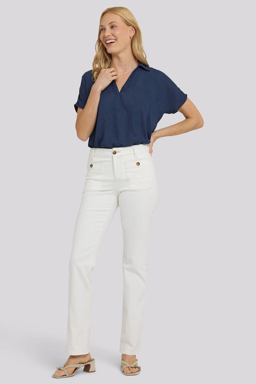 Marilyn Straight Jeans In Tall - Vintage White