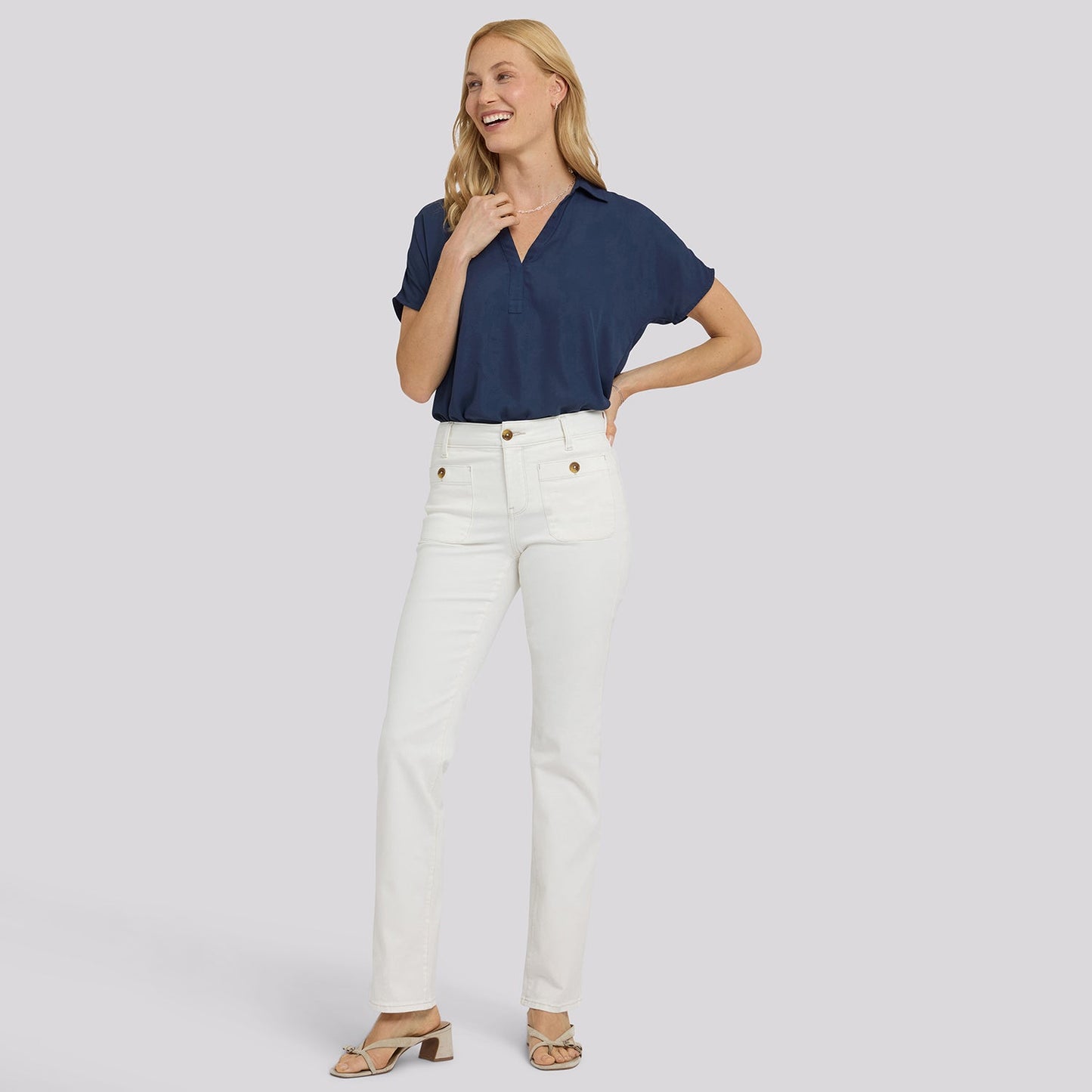 Marilyn Straight Jeans In Tall - Vintage White