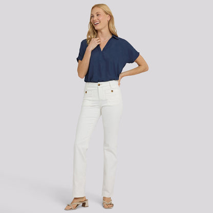 Marilyn Straight Jeans In Tall - Vintage White
