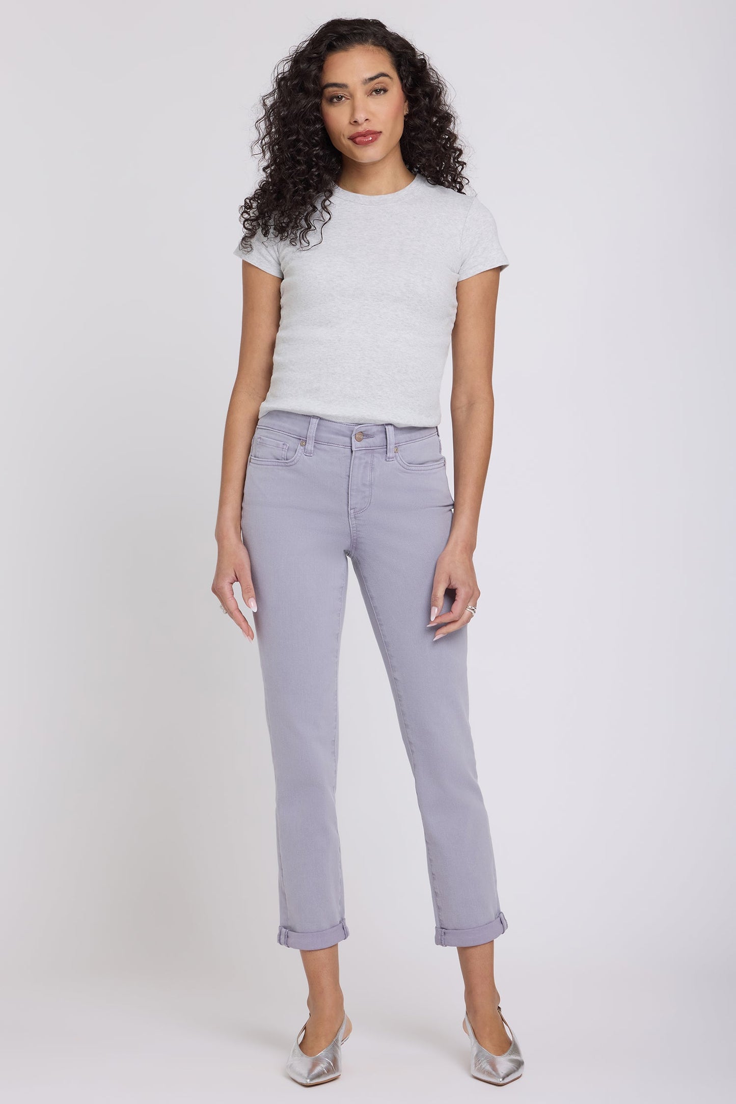 Sheri Slim Straight Ankle Jeans - Vintage Lavender