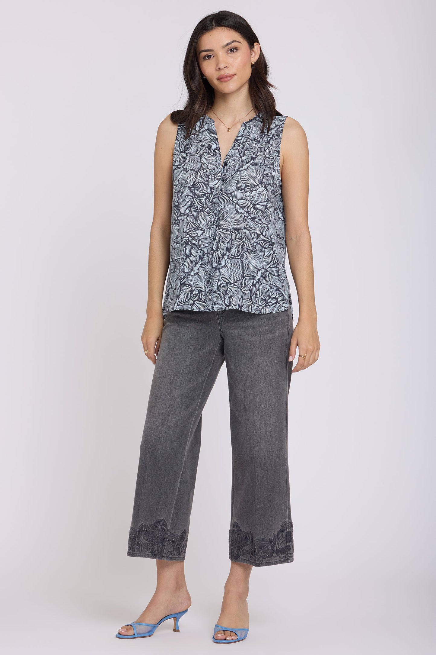 Sleeveless Pintuck Blouse - Aria Arabesque