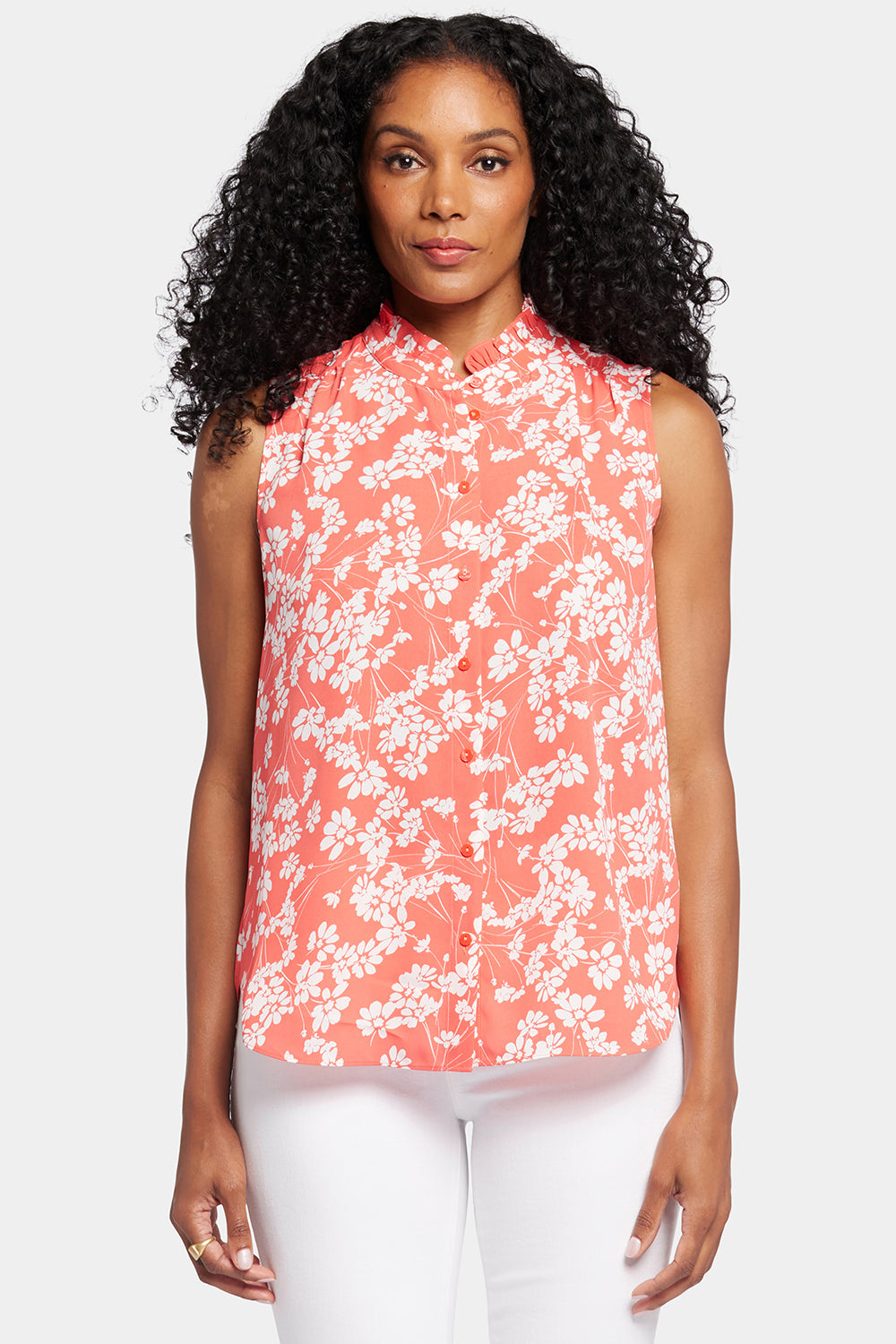 Sleeveless Ruffle Neck Blouse - Magdalene