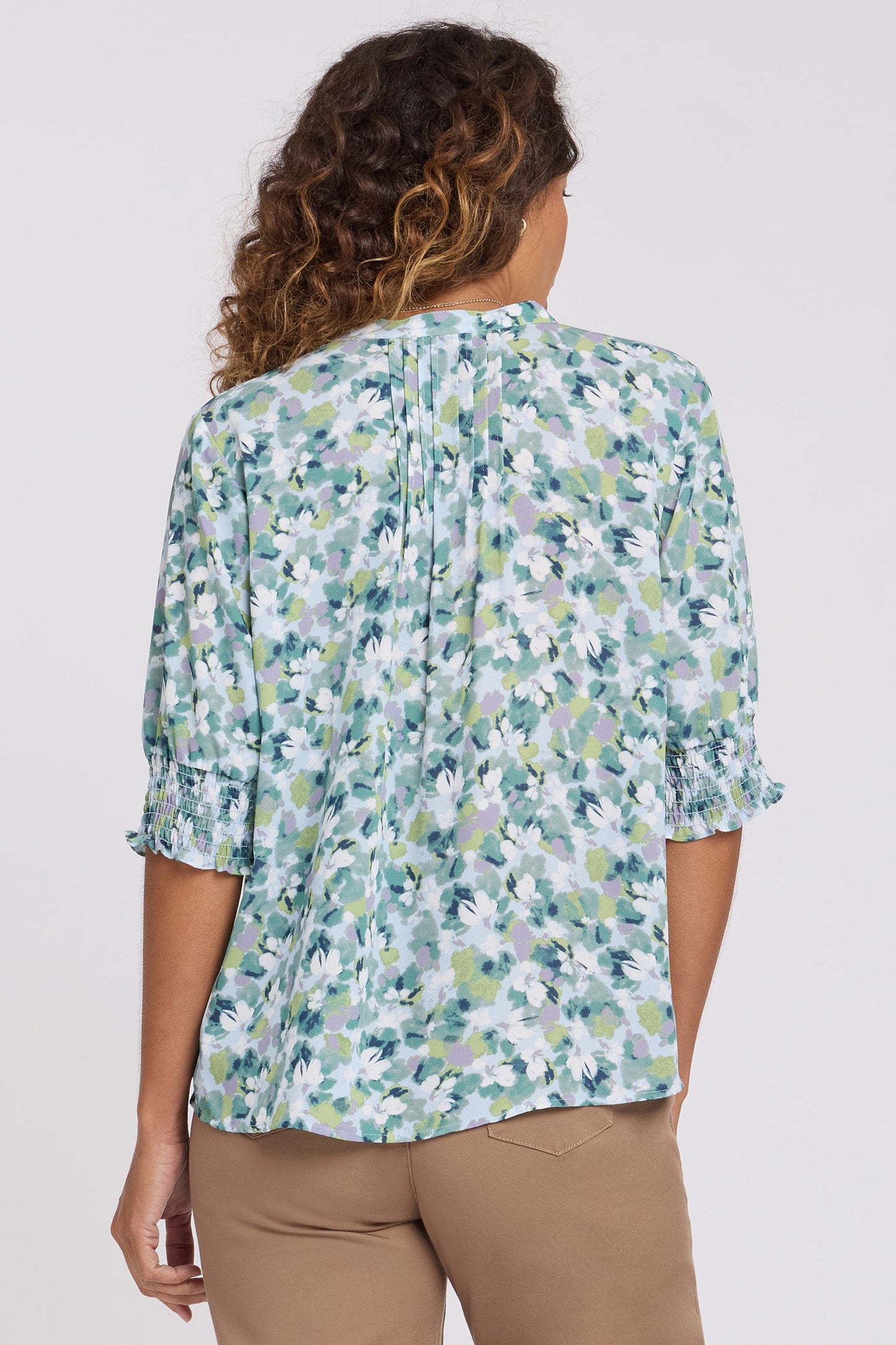 Pleated Short Sleeved Blouse - Bloomington