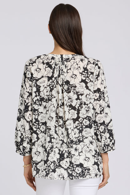 Pintuck Blouse - Poignant Poppies