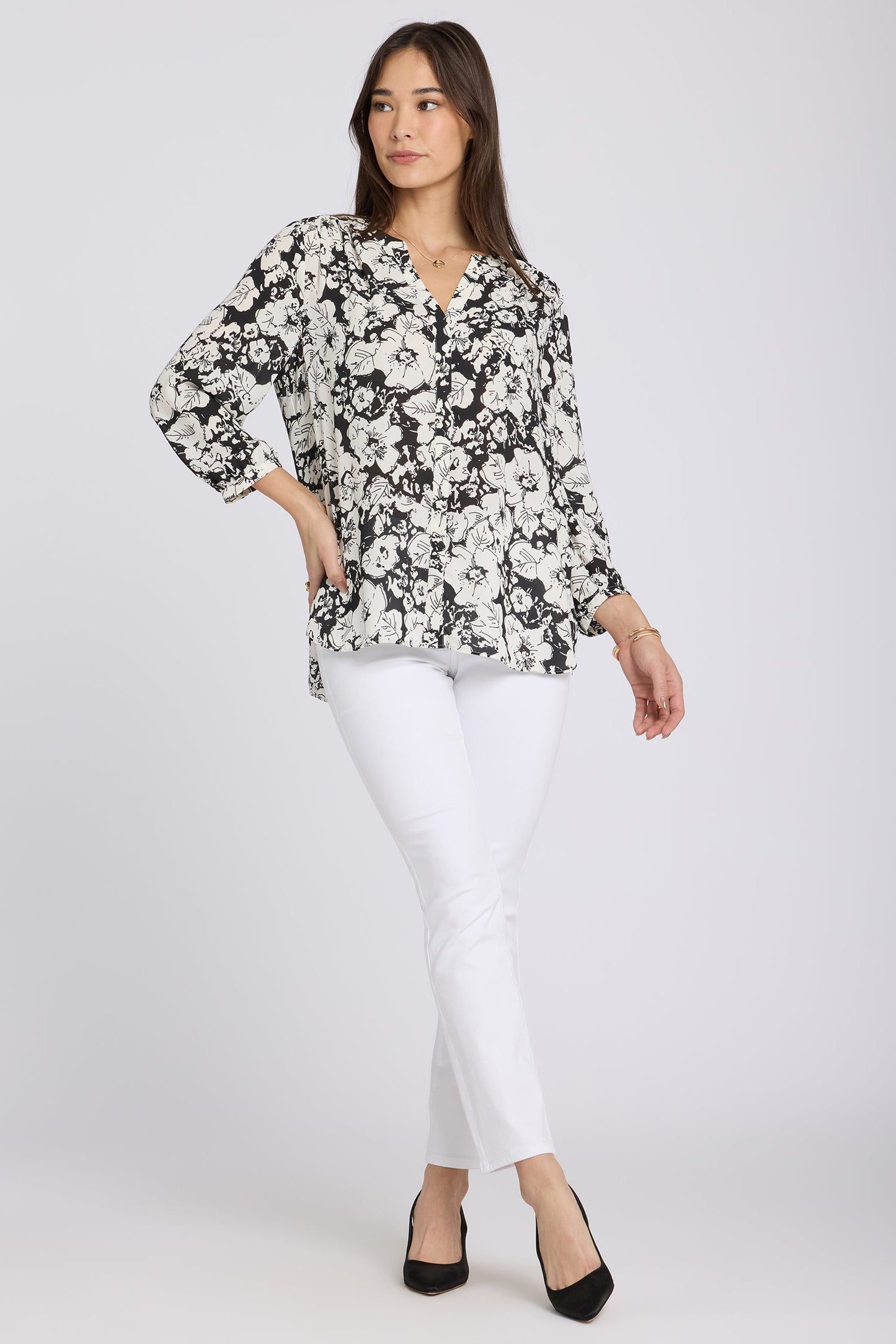 Pintuck Blouse - Poignant Poppies