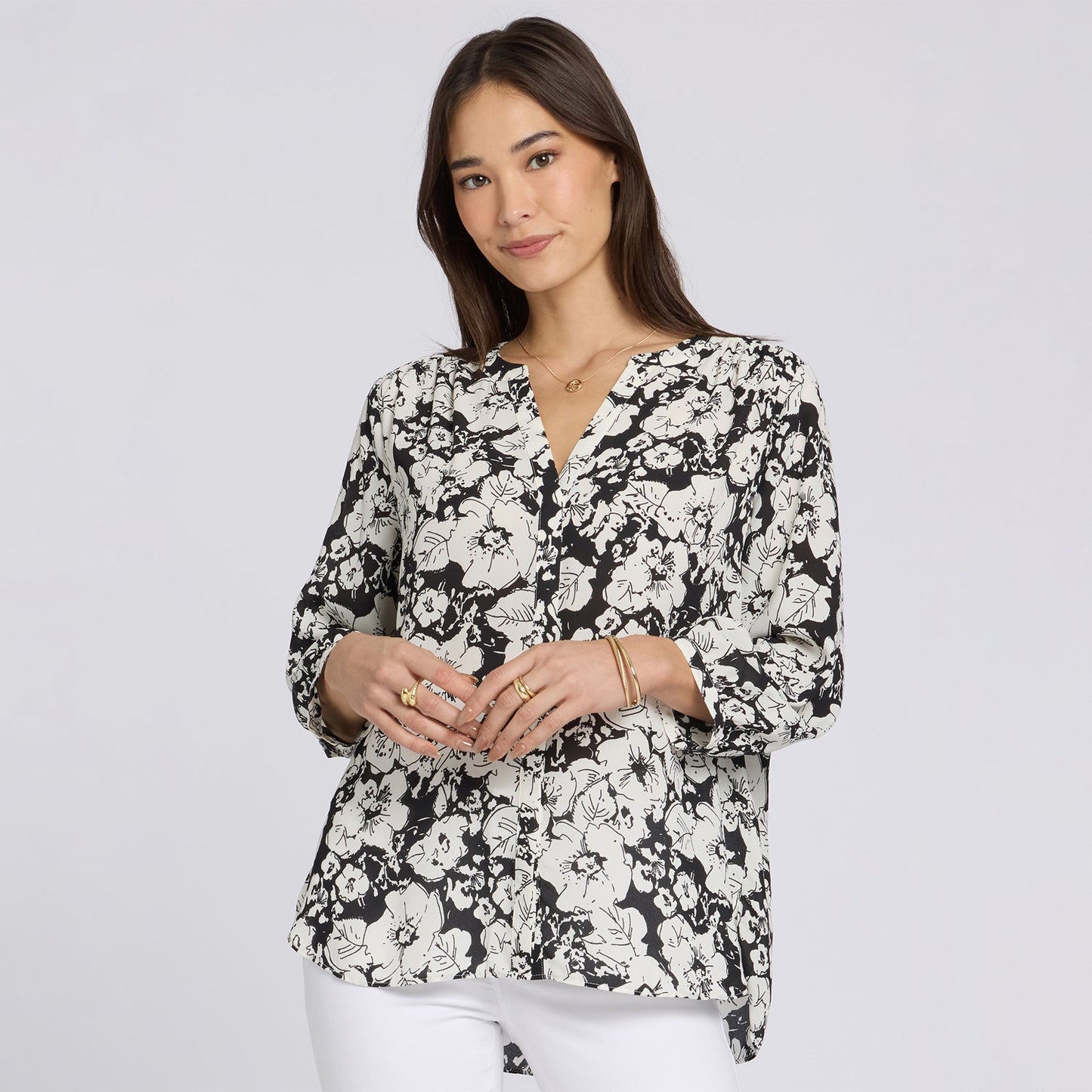 Pintuck Blouse - Poignant Poppies