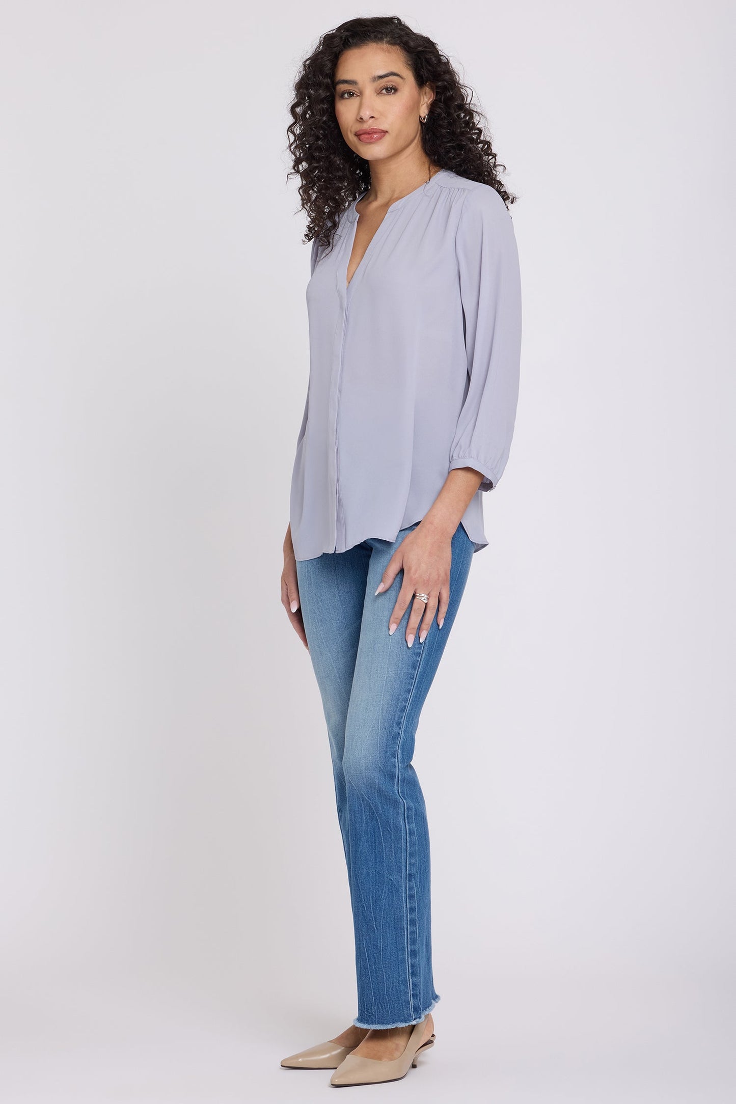 Pintuck Blouse - Vintage Lavender