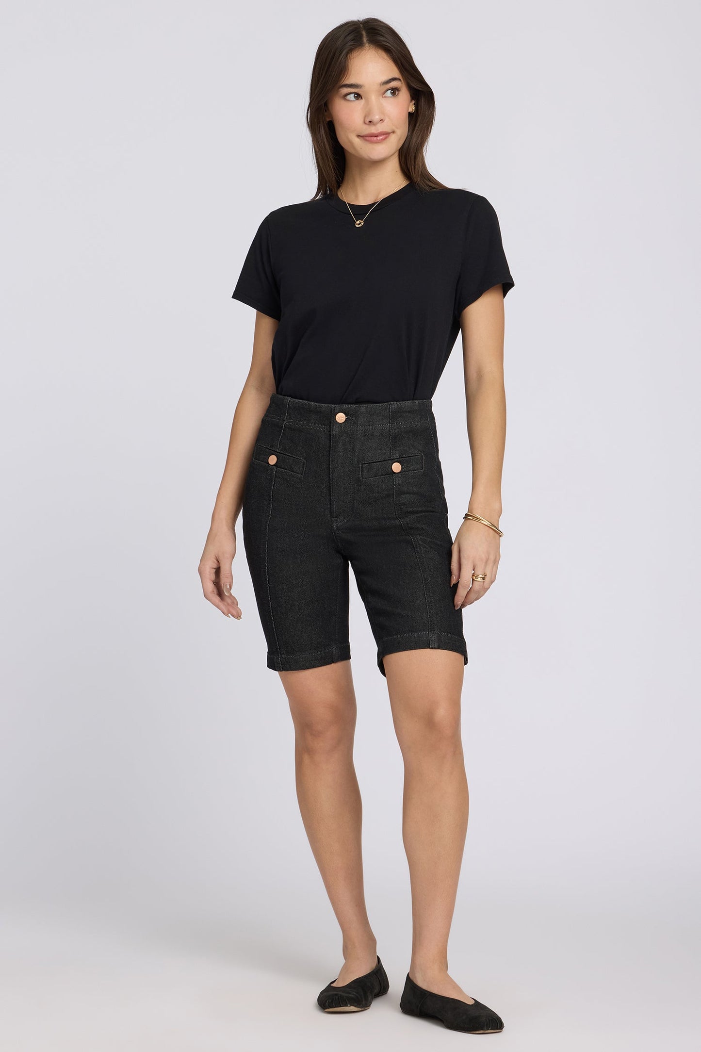 Ella Denim Shorts - Black Rinse