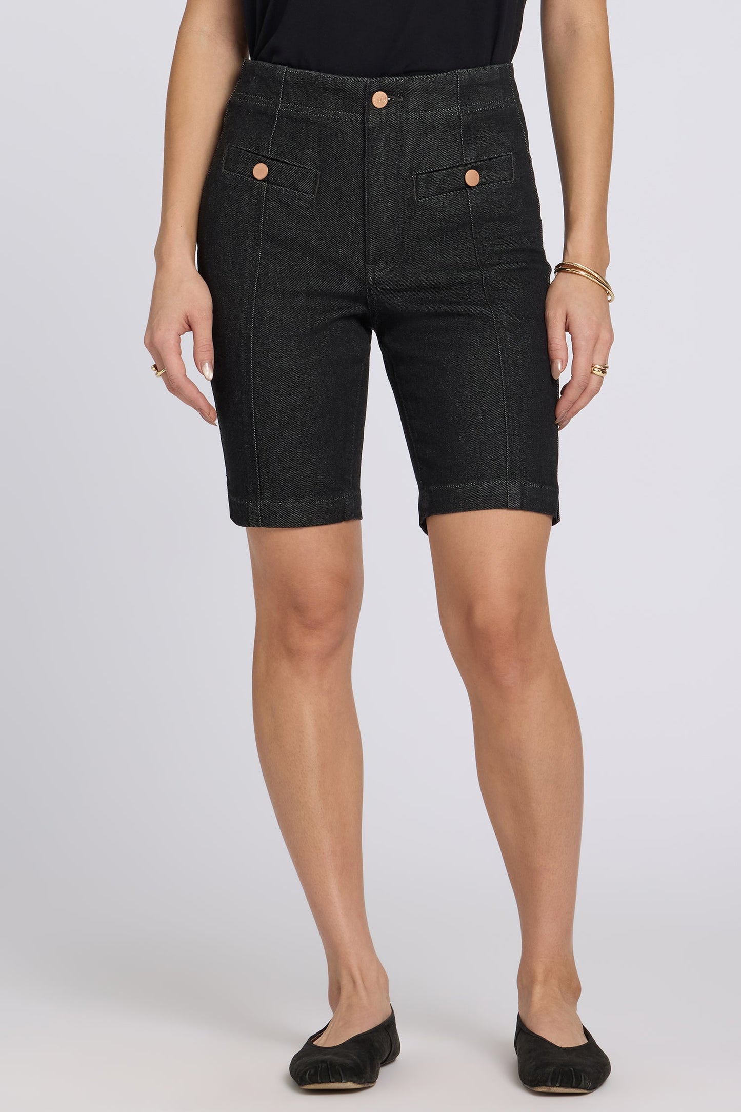 Ella Denim Shorts - Black Rinse