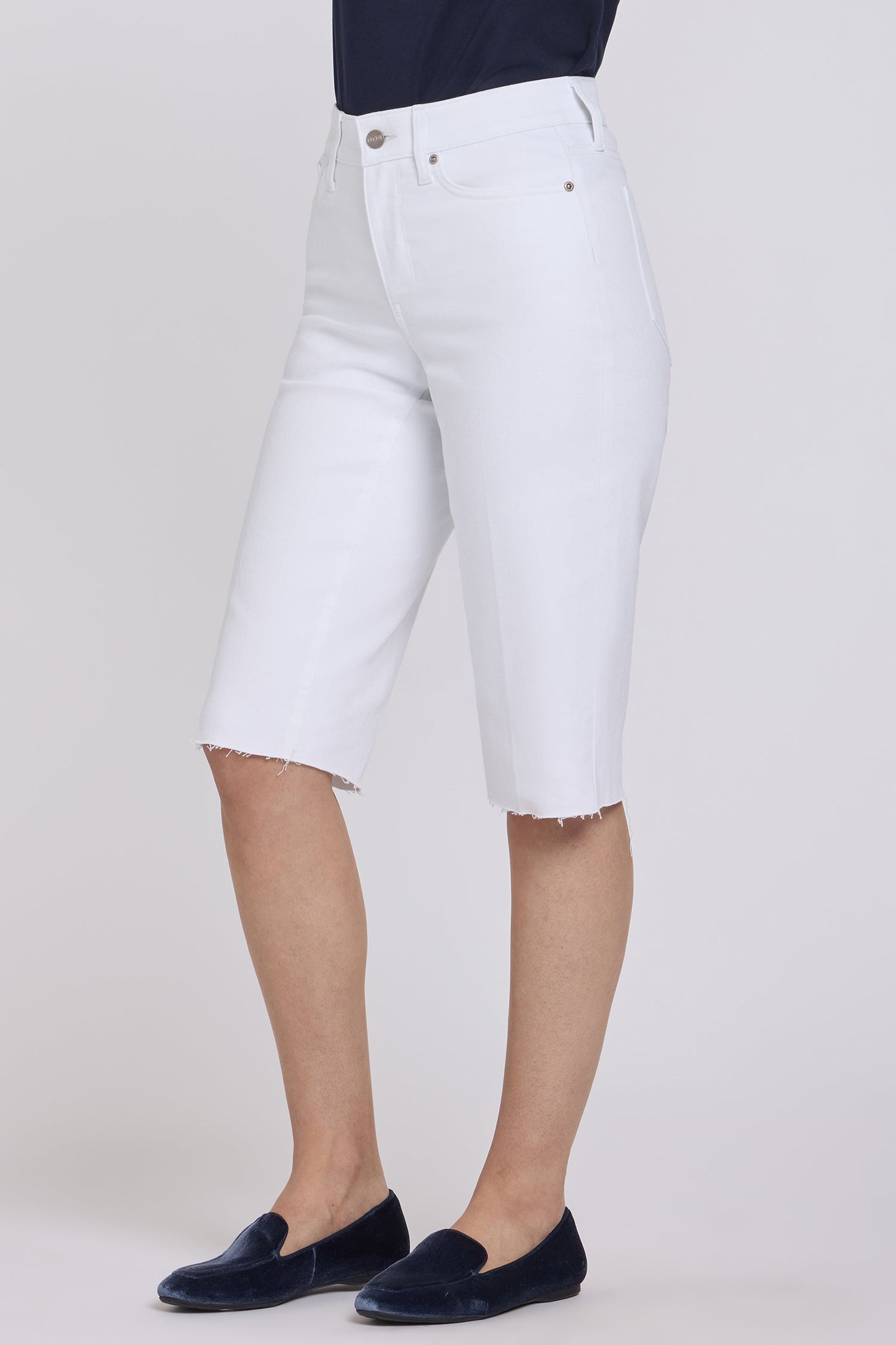 Kristie '80s Bermuda Denim Shorts - Optic White