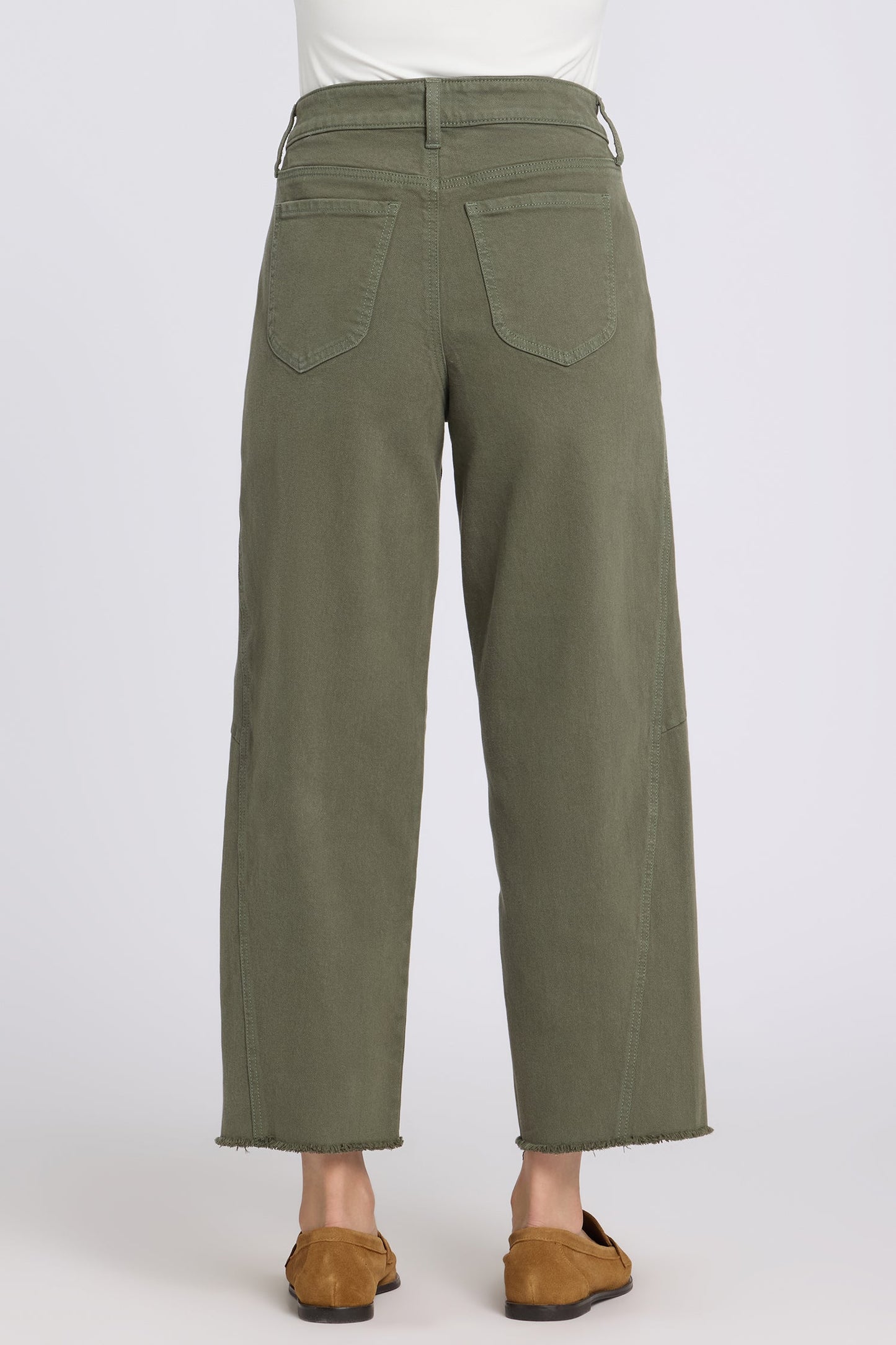 Alyssa Relaxed Crop Jeans - Desert Green