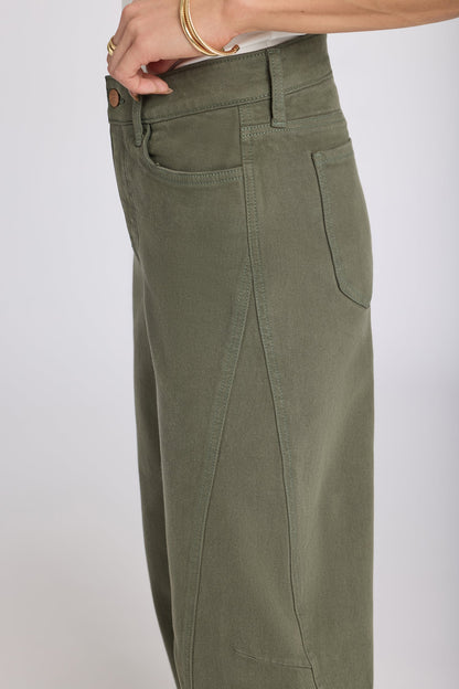 Alyssa Relaxed Crop Jeans - Desert Green