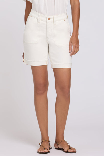 Diana Relaxed Denim Shorts - Vintage White