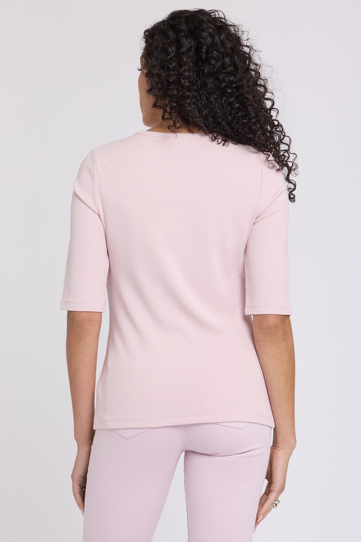 Ribbed Elbow Sleeved Henley - Rock Flower