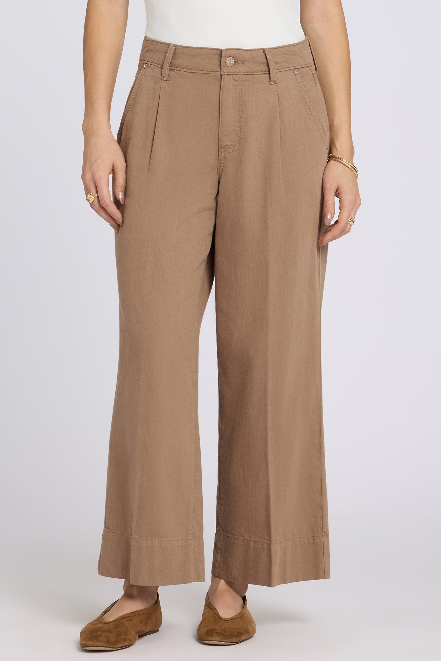 Teresa Wide Leg Ankle Jeans - Toasted Coconut