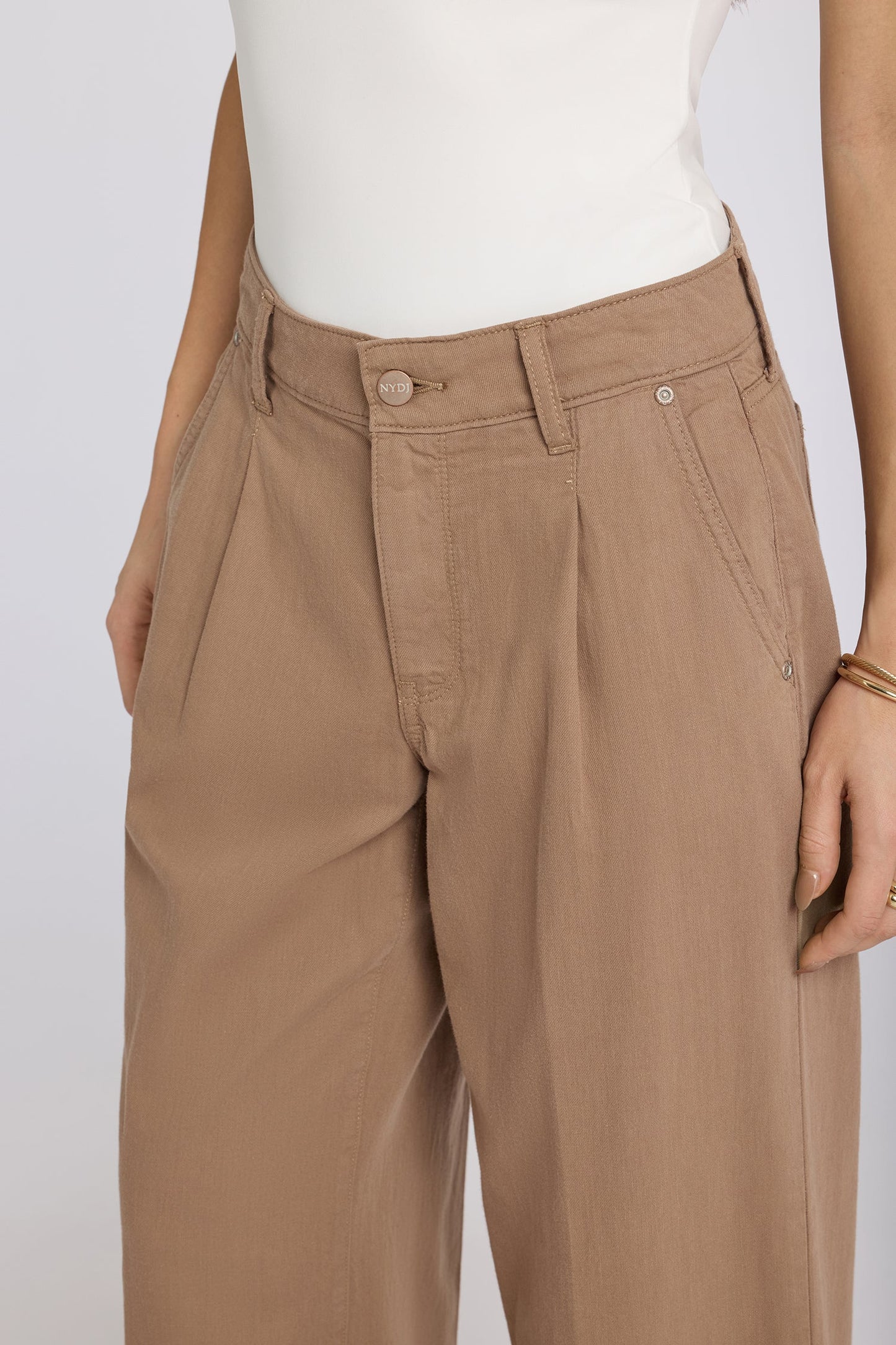 Teresa Wide Leg Ankle Jeans - Toasted Coconut