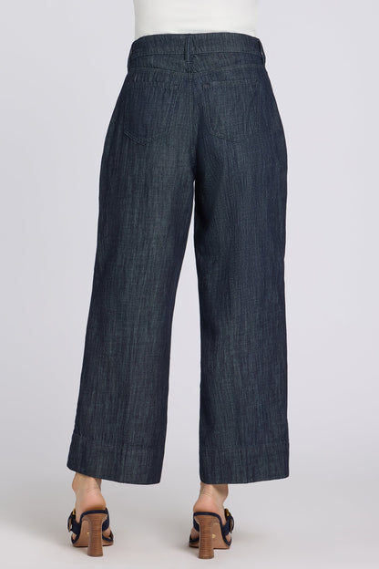 Teresa Wide Leg Ankle Jeans - Dark Indigo