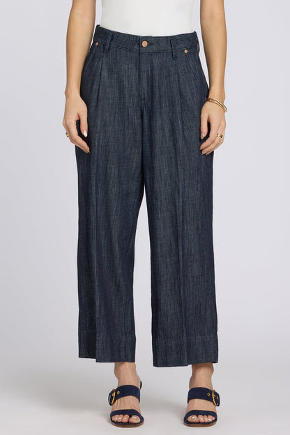 Teresa Wide Leg Ankle Jeans - Dark Indigo