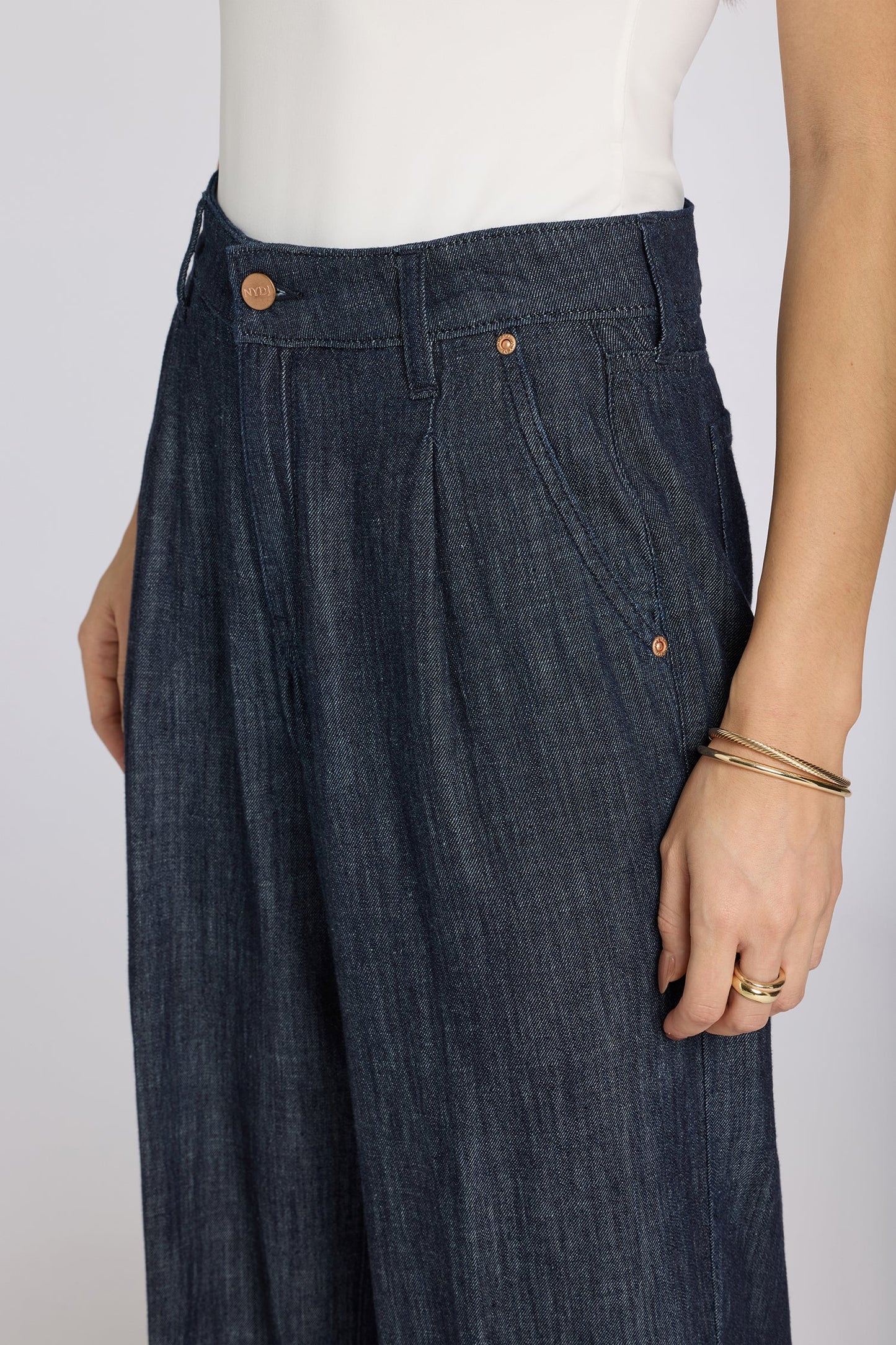 Teresa Wide Leg Ankle Jeans - Dark Indigo