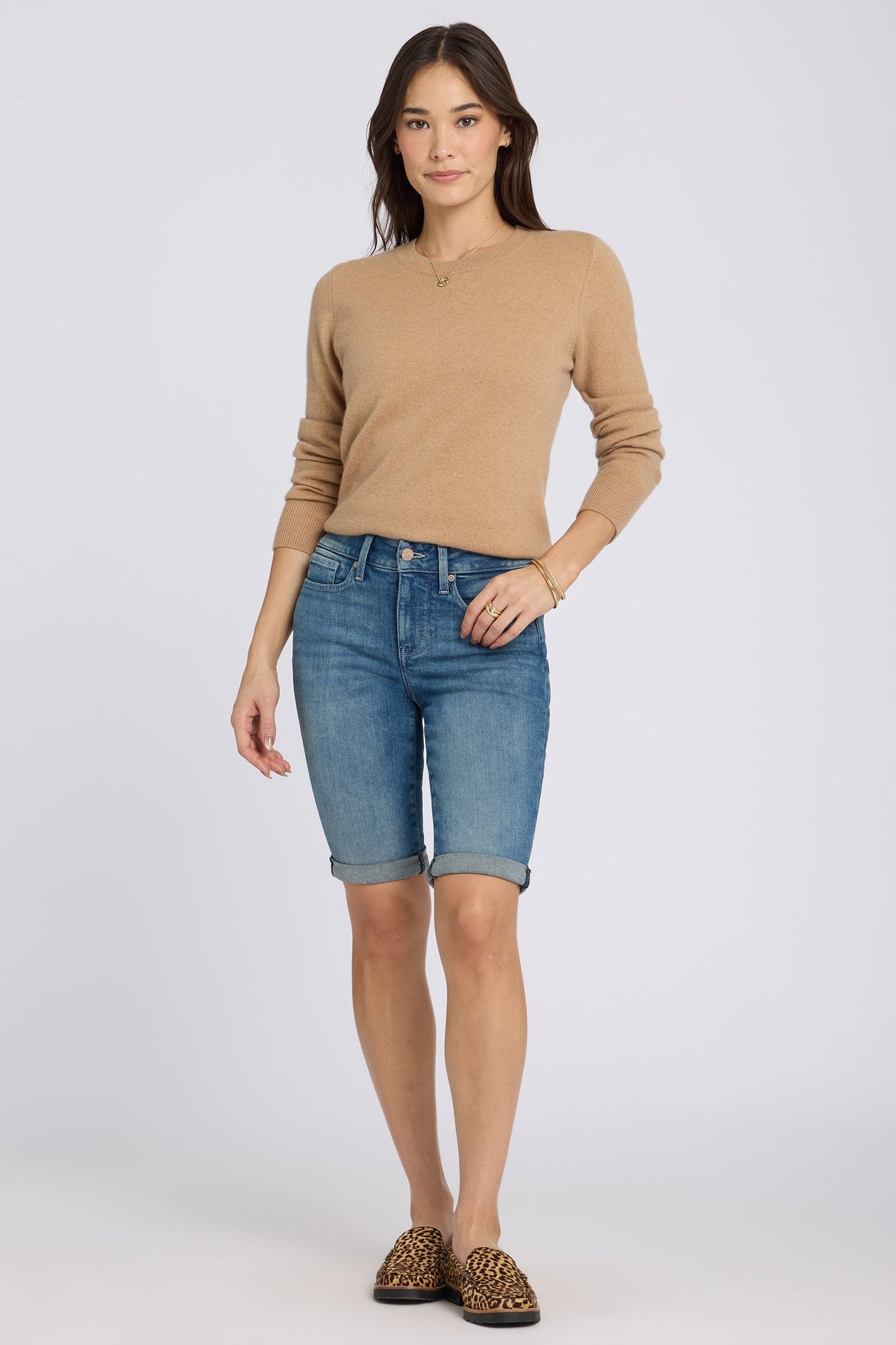 Briella 11 Inch Denim Shorts - Breezy Palms
