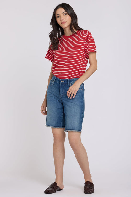 Boyfriend Denim Shorts - Breezy Palms