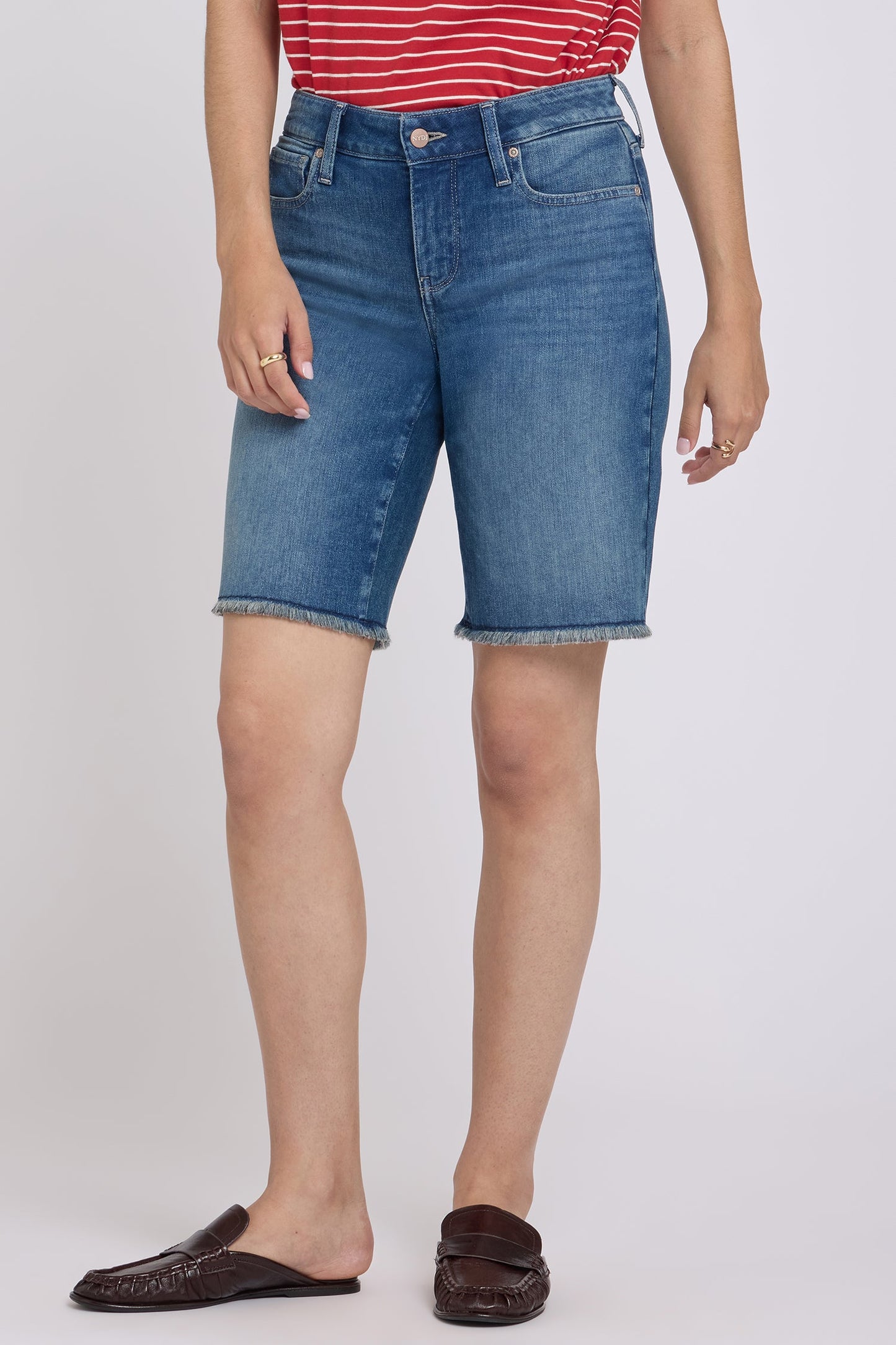 Boyfriend Denim Shorts - Breezy Palms
