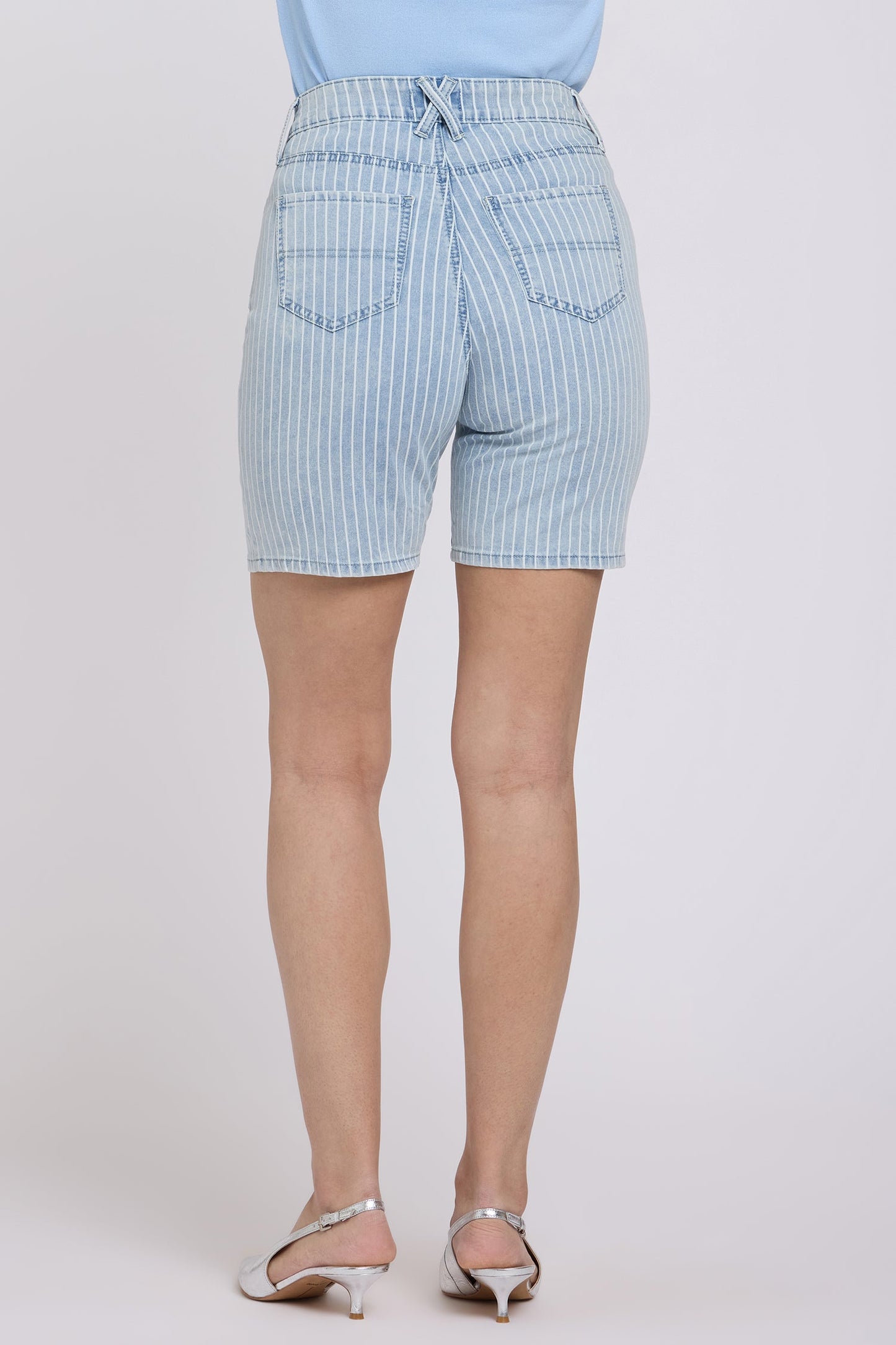 Erin Relaxed Denim Shorts - Azure Stripe