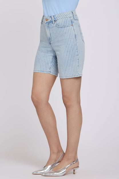 Erin Relaxed Denim Shorts - Azure Stripe