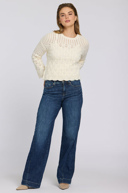 Pointelle Popover - Ivory