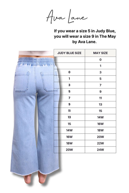 The May High-Rise Elastic Waist Wide Leg Jeans