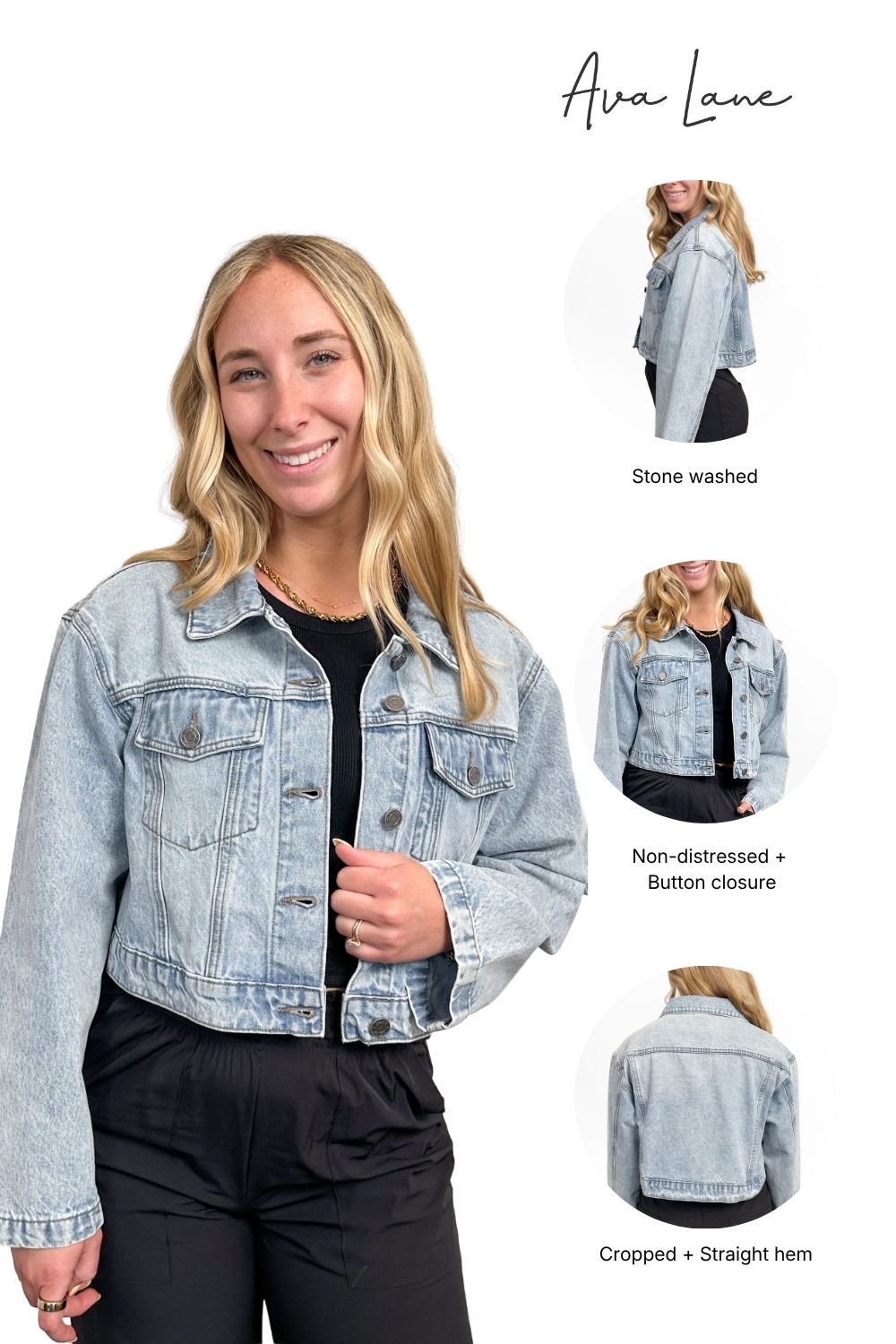 The Murphy Stone Washed Cropped Denim Jacket