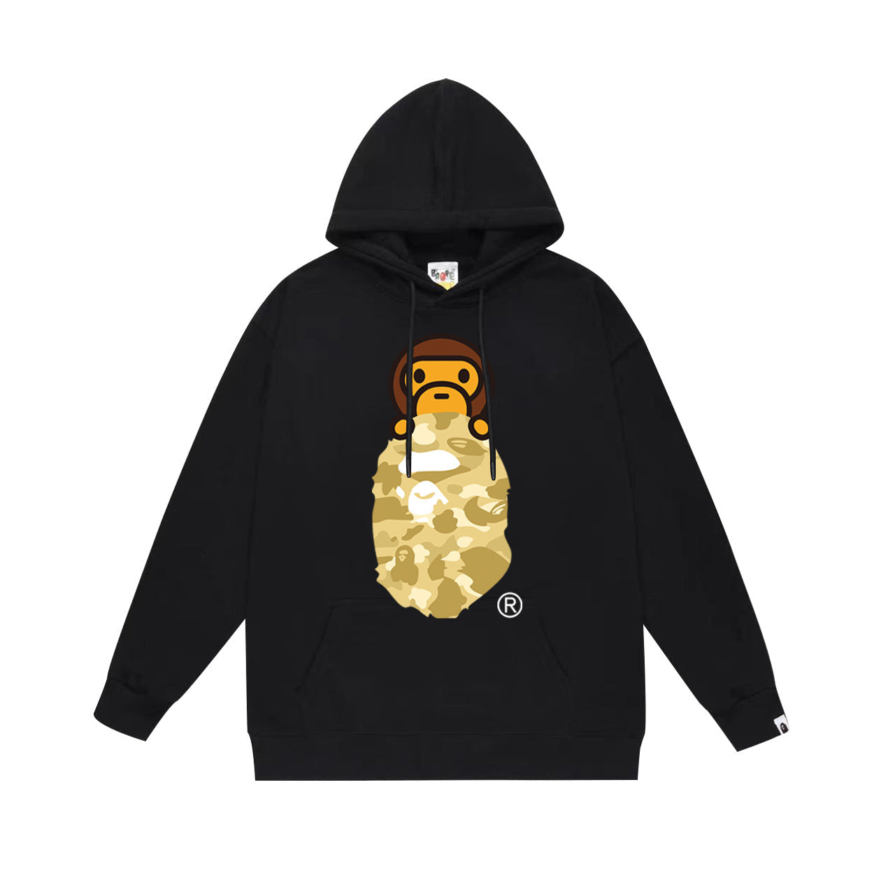 Bathing Ape Hoodie Autumn/Winter Letter Print Loose Hoodie Pullover Ape Sweater