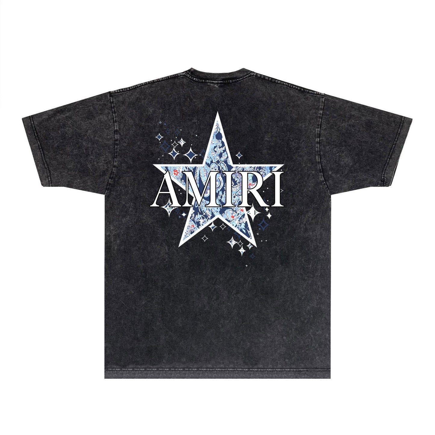Amiri T-shirt Washed and Worn Retro Short Sleeve T-shirt