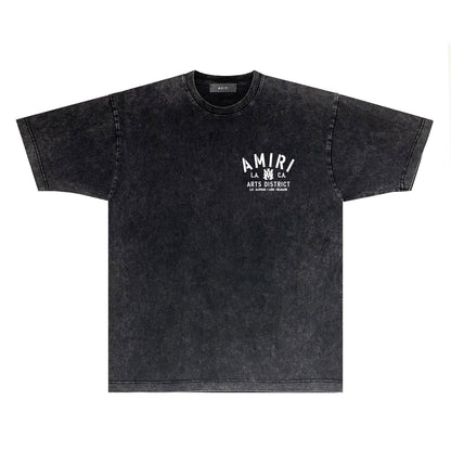 Amiri T-shirt Washed and Worn Retro Short Sleeve T-shirt