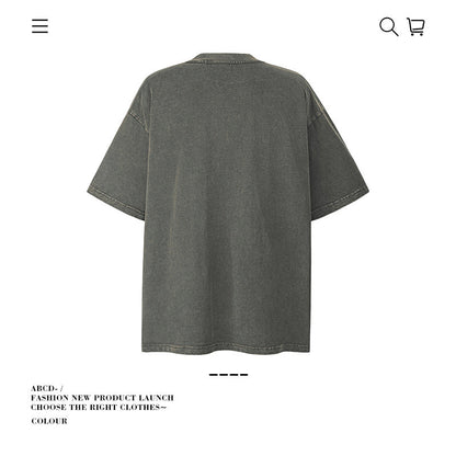 American vintage street T-shirt pure cotton men's and women's summer loose