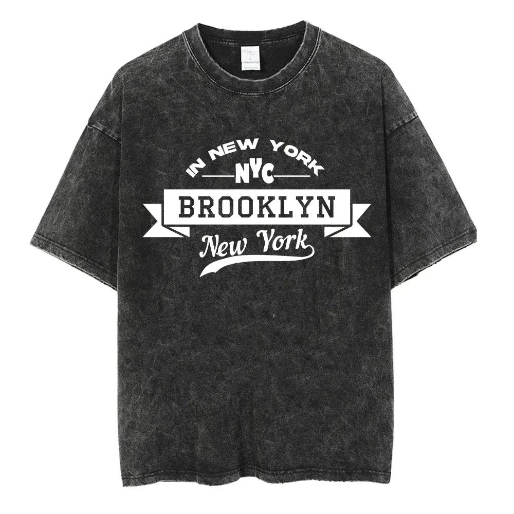 2024Gothic Brooklyn Tshirt Vintage Y2k T-Shirts Letter Print