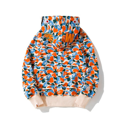 Bathing Ape Hoodie Indonesia City Limited Camo Shark Hooded Cardigan Sweater Jacket